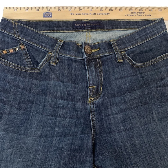 Rock & Republic jeans Jeans Women's 8 dark wash studded Sadie Straight Leg VTG - Picture 3 of 14